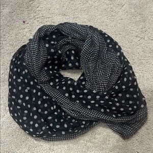 Elegant Black and White Polka Dot Infinity Scarf